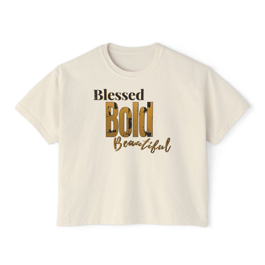 Blessed Bold Beautiful Cropped Tee - Gold