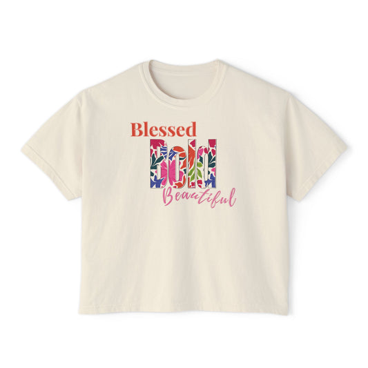 Blessed Bold Beautiful Cropped Tee - Bright Floral
