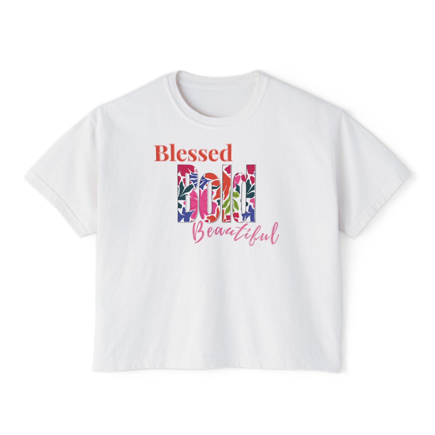 Blessed Bold Beautiful Cropped Tee - Bright Floral