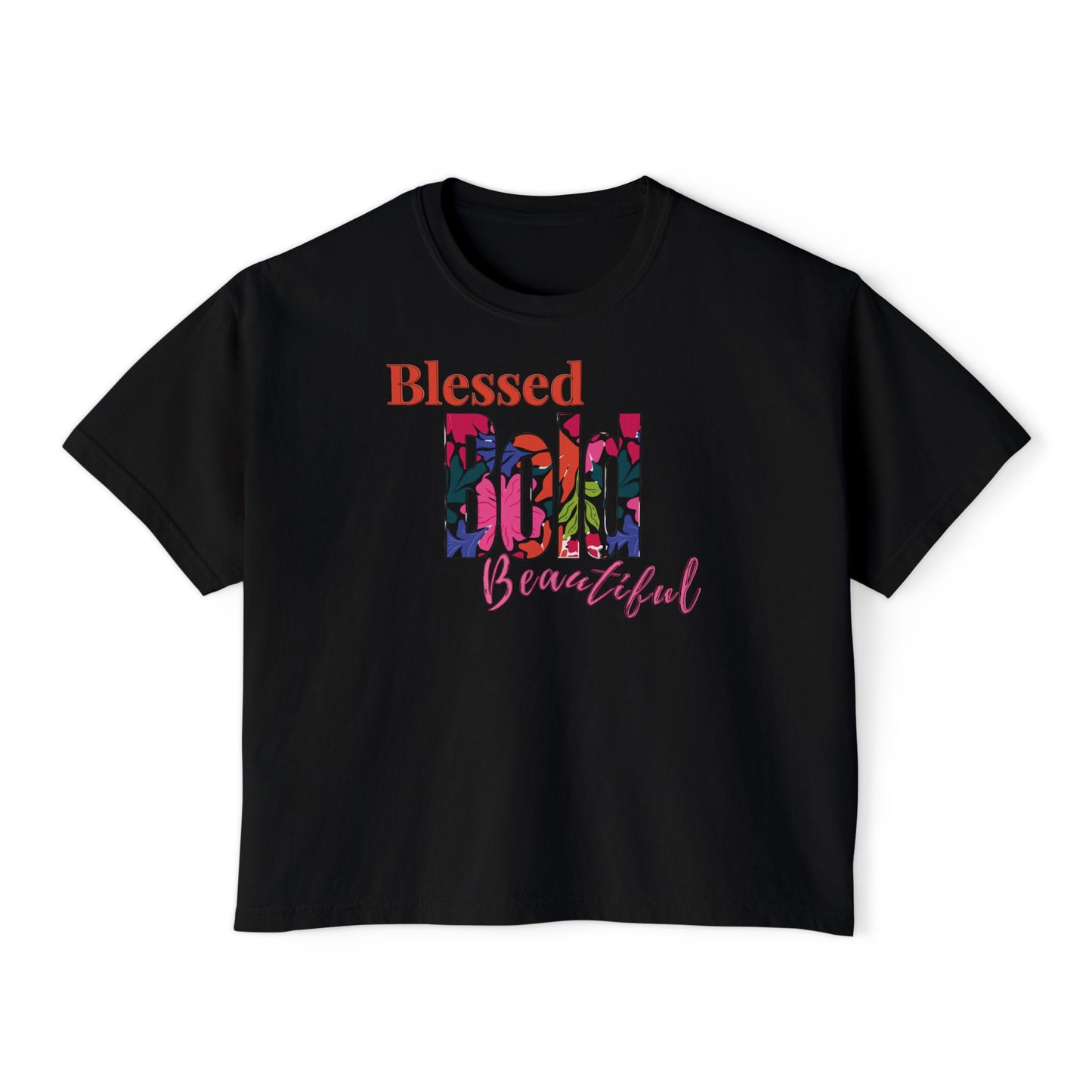 Blessed Bold Beautiful Cropped Tee - Bright Floral