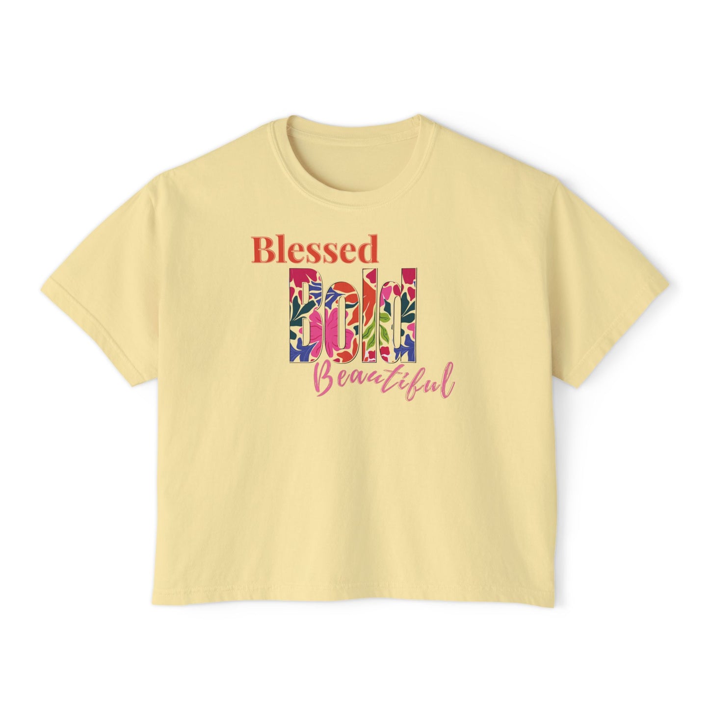 Blessed Bold Beautiful Cropped Tee - Bright Floral