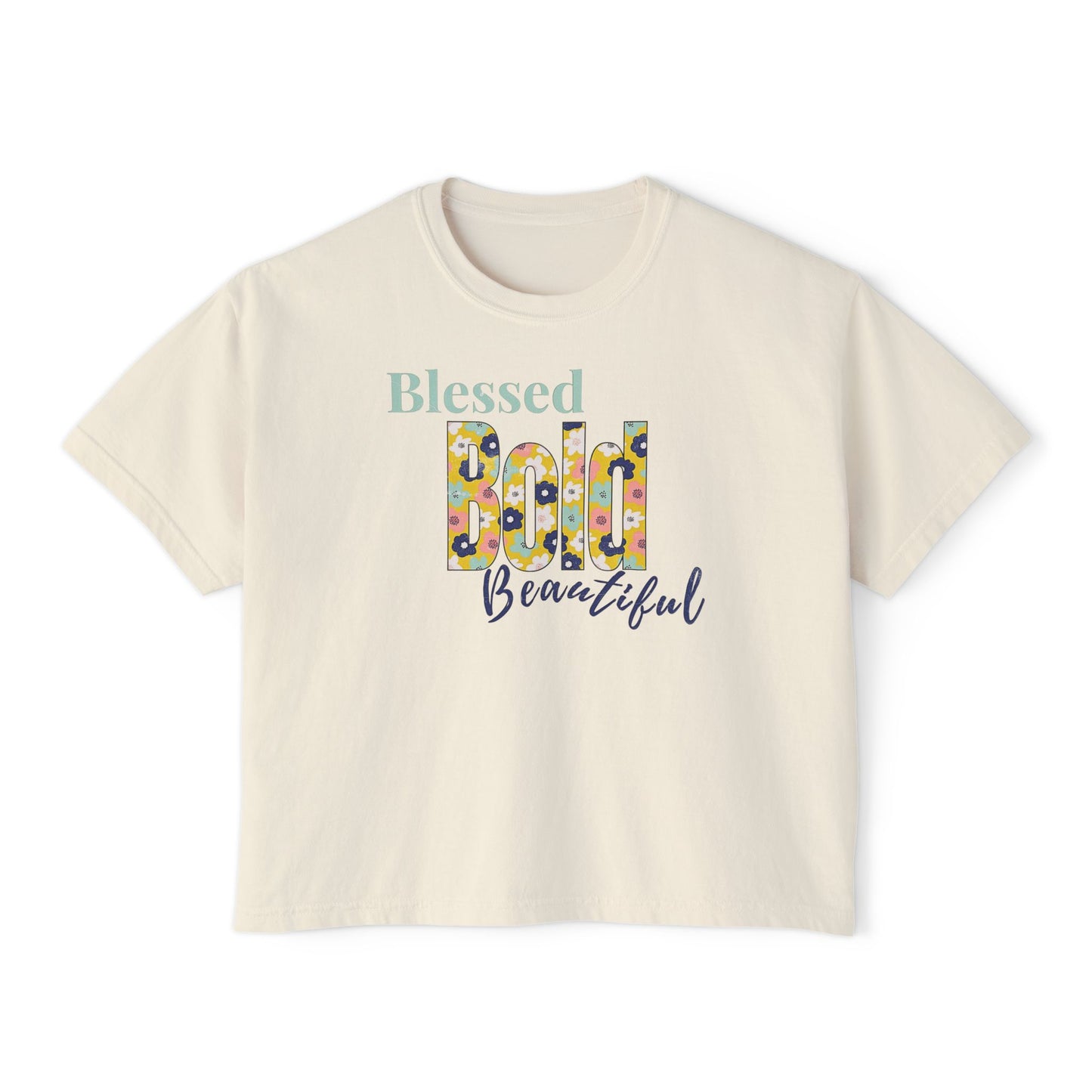 Blessed Bold Beautiful Cropped Tee - Floral