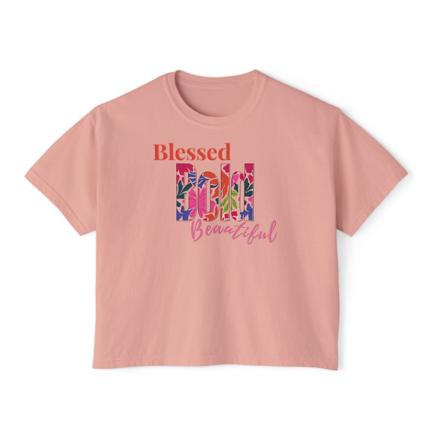 Blessed Bold Beautiful Cropped Tee - Bright Floral