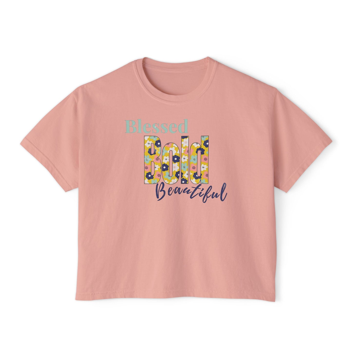 Blessed Bold Beautiful Cropped Tee - Floral
