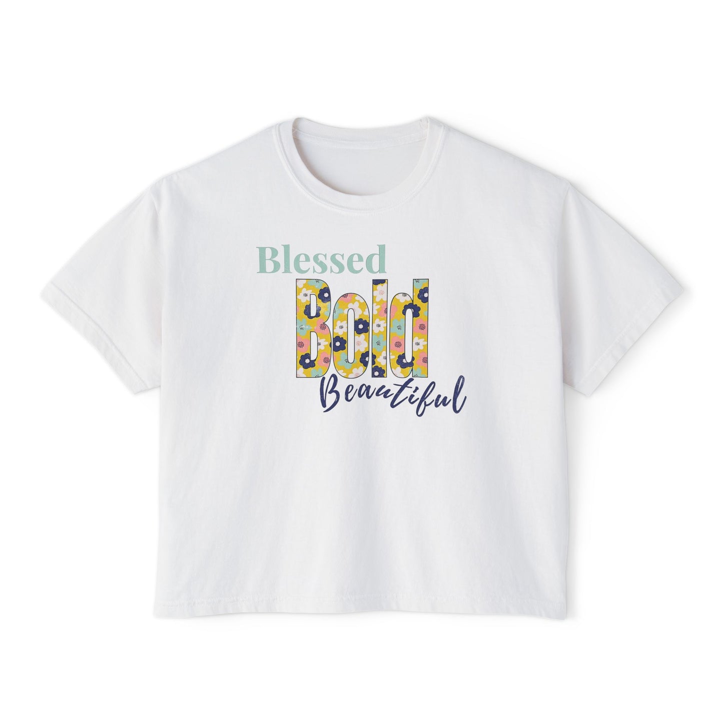 Blessed Bold Beautiful Cropped Tee - Floral