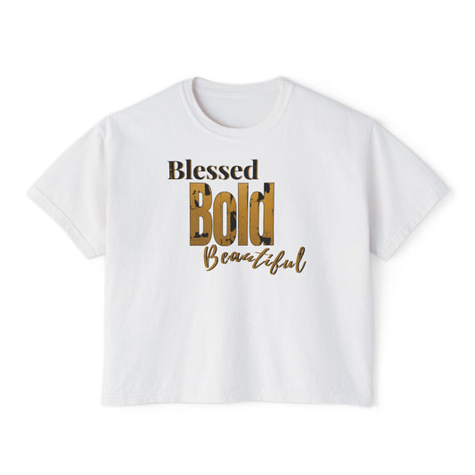 Blessed Bold Beautiful Cropped Tee - Gold